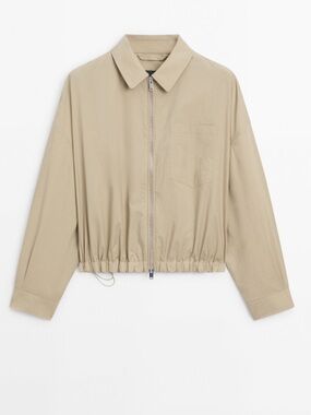 NWT Massimo Dutti beige cotton jacket with drawstring - Size M
